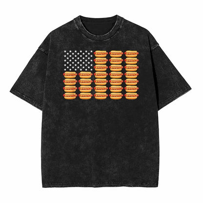 Hot Dog American Flag Fourth Of July T-Shirt Sweatshirt Hoodie
