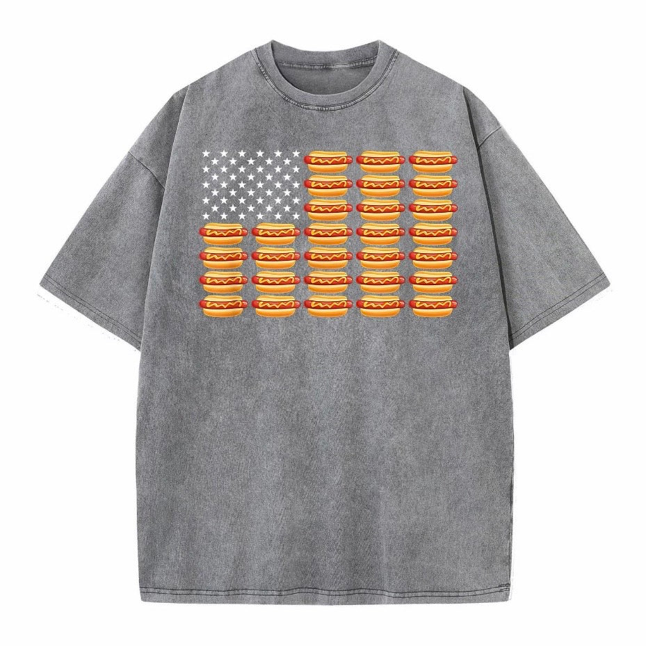Hot Dog American Flag Fourth Of July T-Shirt Sweatshirt Hoodie