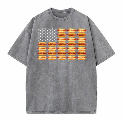 Hot Dog American Flag Fourth Of July T-Shirt Sweatshirt Hoodie