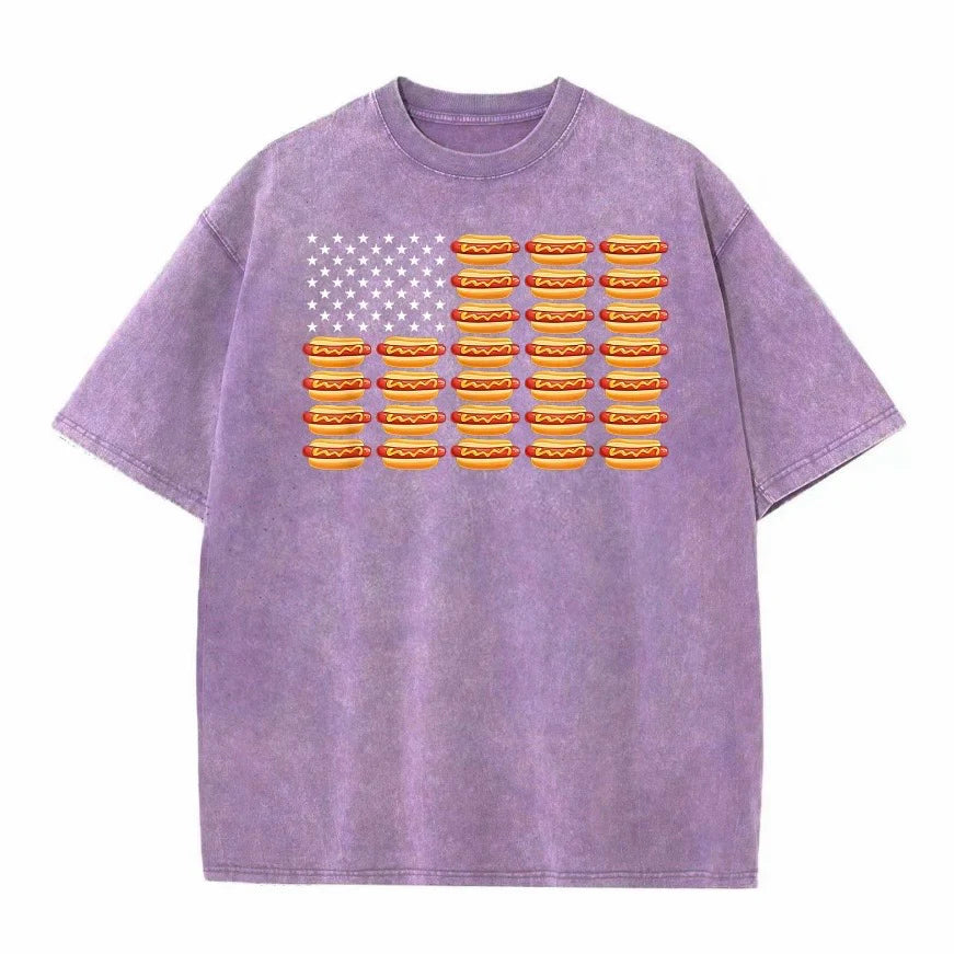 Hot Dog American Flag Fourth Of July T-Shirt Sweatshirt Hoodie