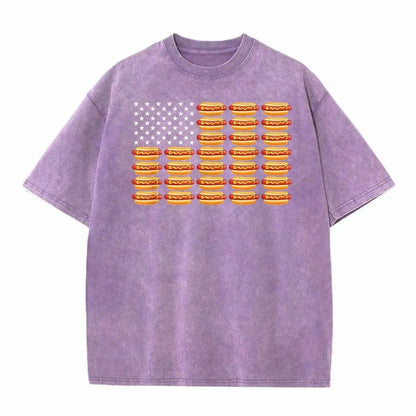 Hot Dog American Flag Fourth Of July T-Shirt Sweatshirt Hoodie