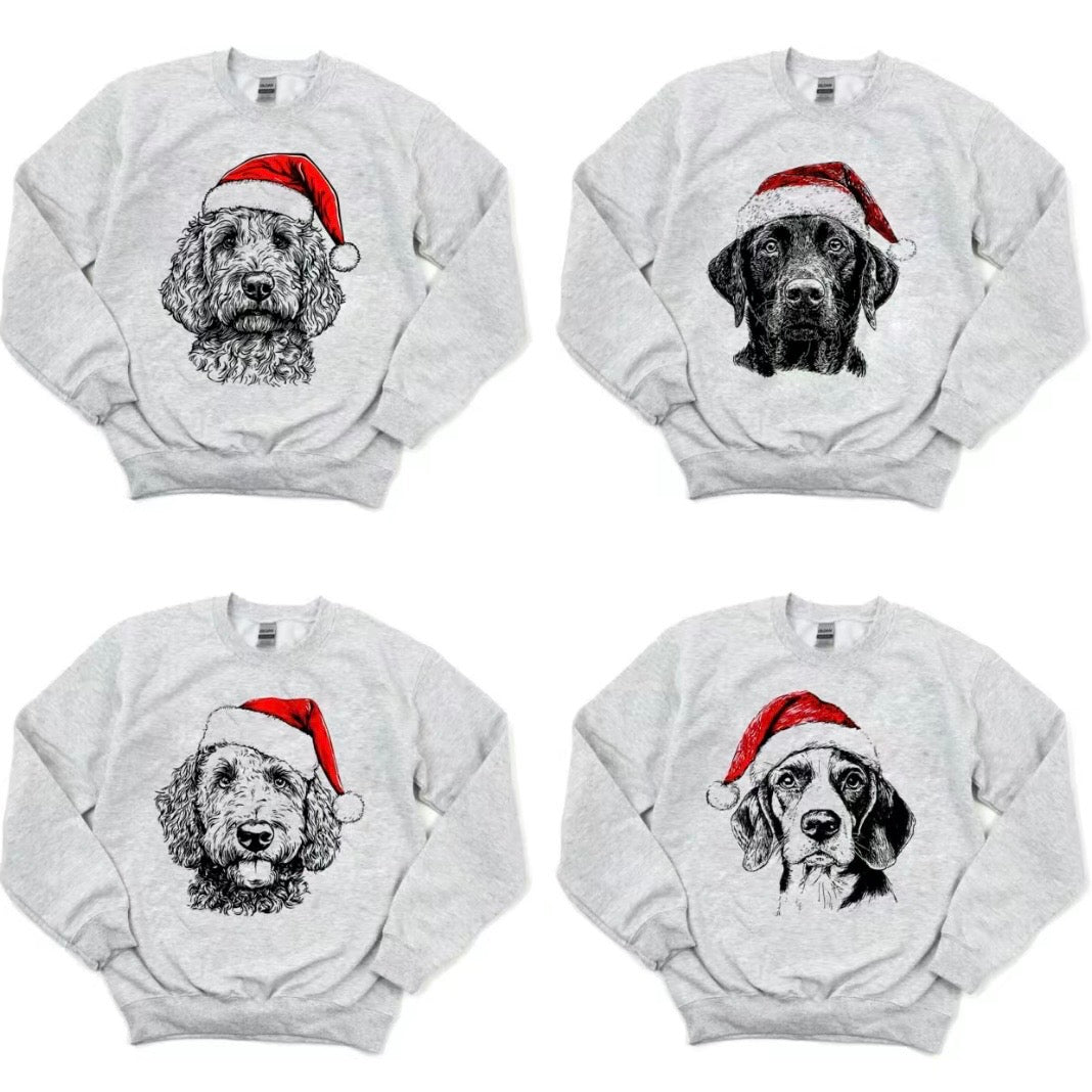 Festive Santa Paws Holiday Dog Pullover ASH T-Shirt/Sweatshirt/Hoodie