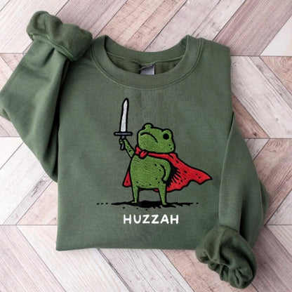 Huzzah Frog Embroidered T-Shirt/Sweatshirt/Hoodie