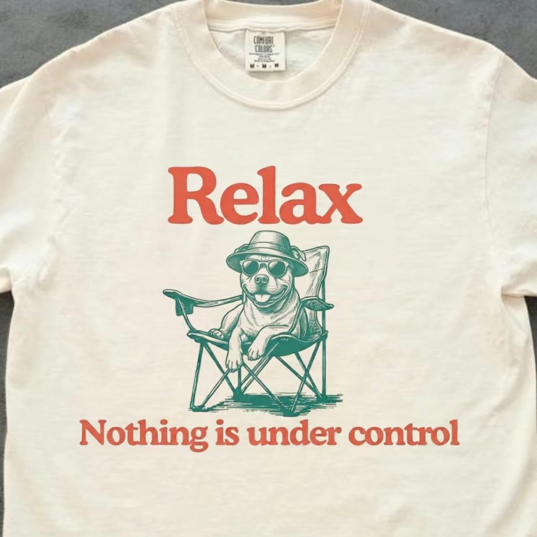 Relax Nothing Is Under Control Chill Dog Vintage T-Shirt/Sweatshirt/Hoodie