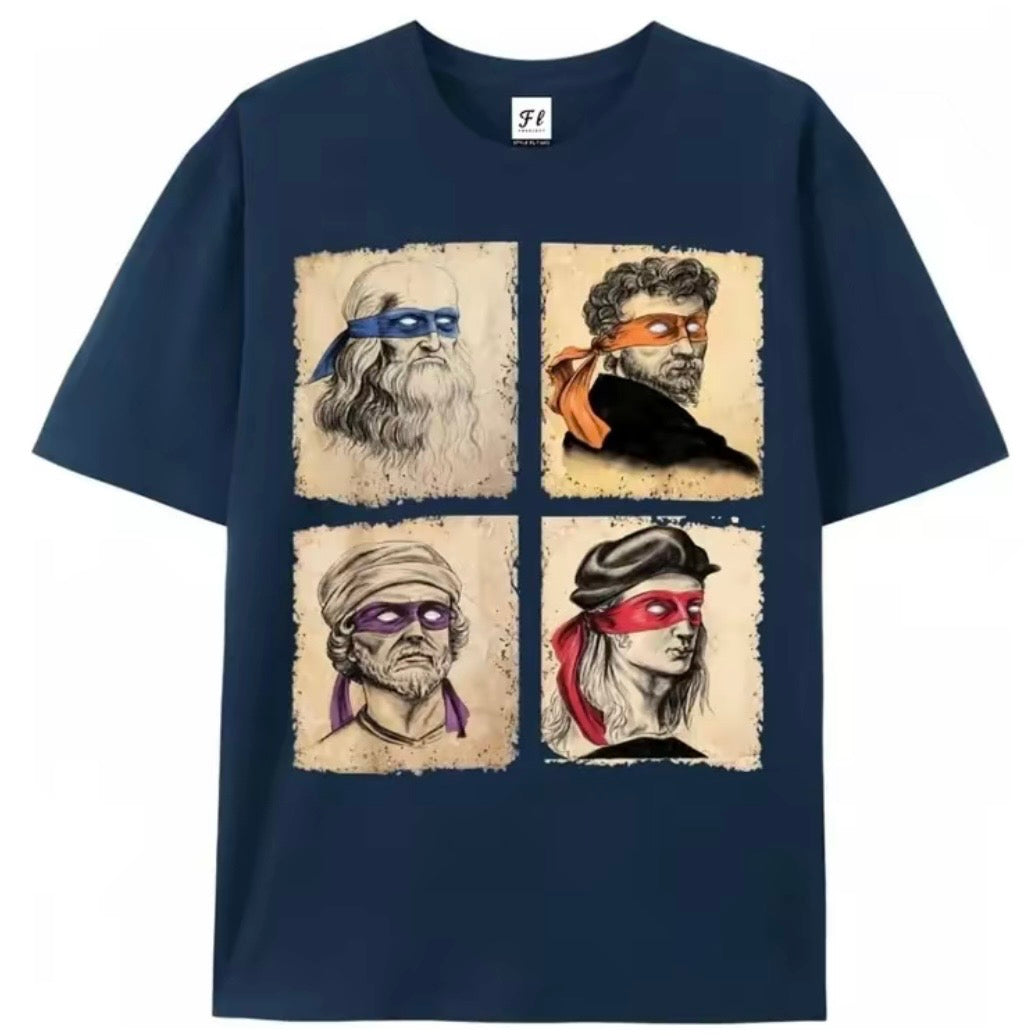 Humorous Italian Artists And Teenage Mutant Ninja Turtle T-Shirt Sweatshirt Hoodie