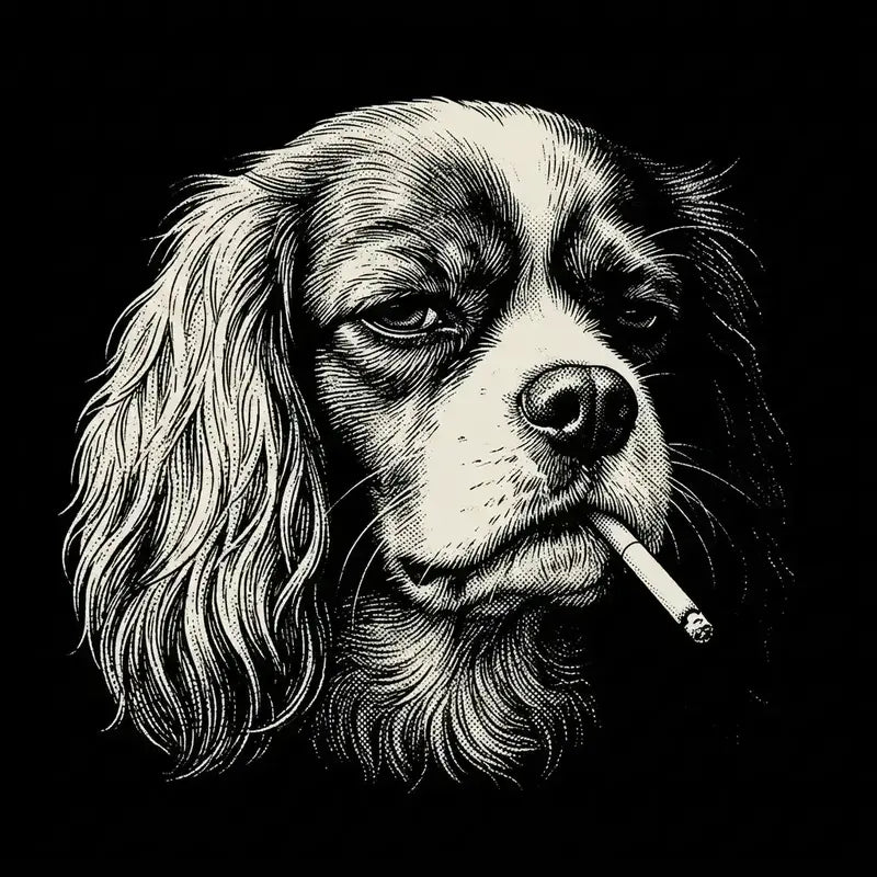 Funny Vintage Smoking Dog T-Shirt Sweatshirt Hoodie