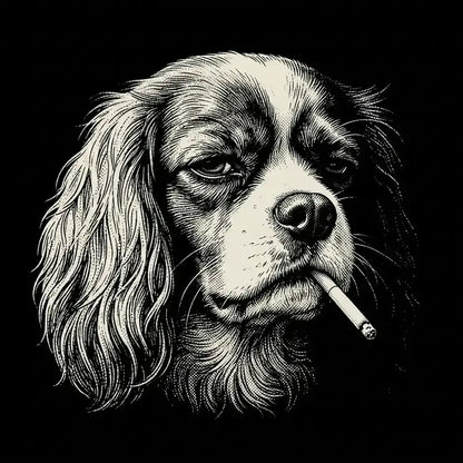 Funny Vintage Smoking Dog T-Shirt Sweatshirt Hoodie