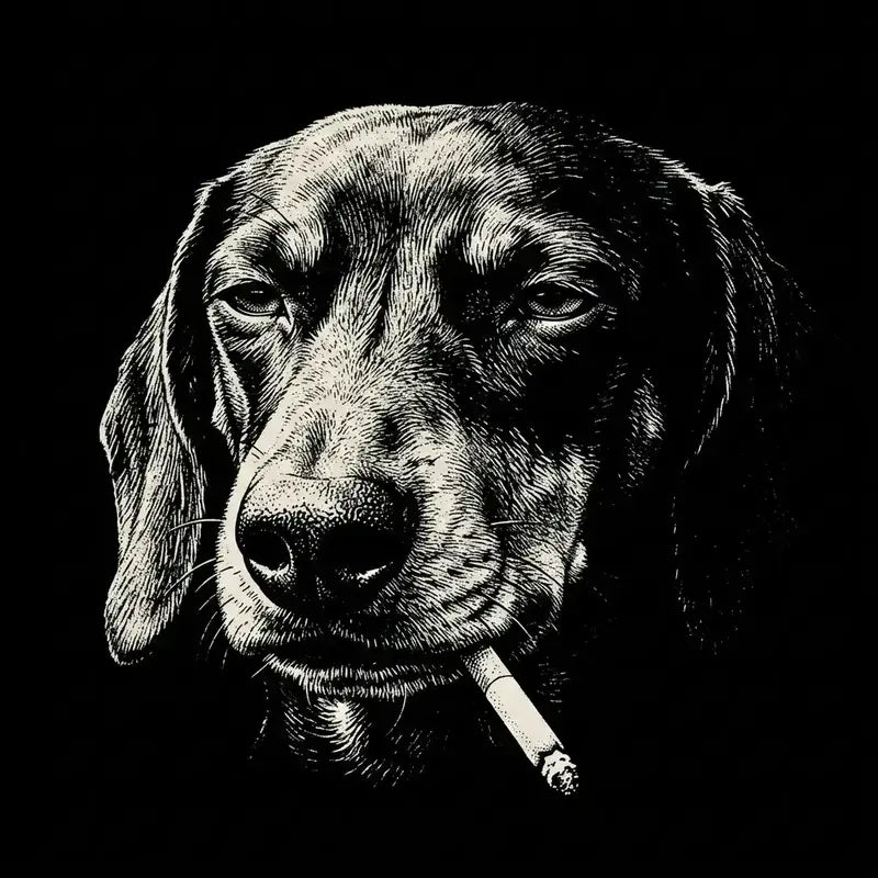 Funny Vintage Smoking Dog T-Shirt Sweatshirt Hoodie