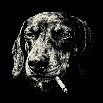 Funny Vintage Smoking Dog T-Shirt Sweatshirt Hoodie