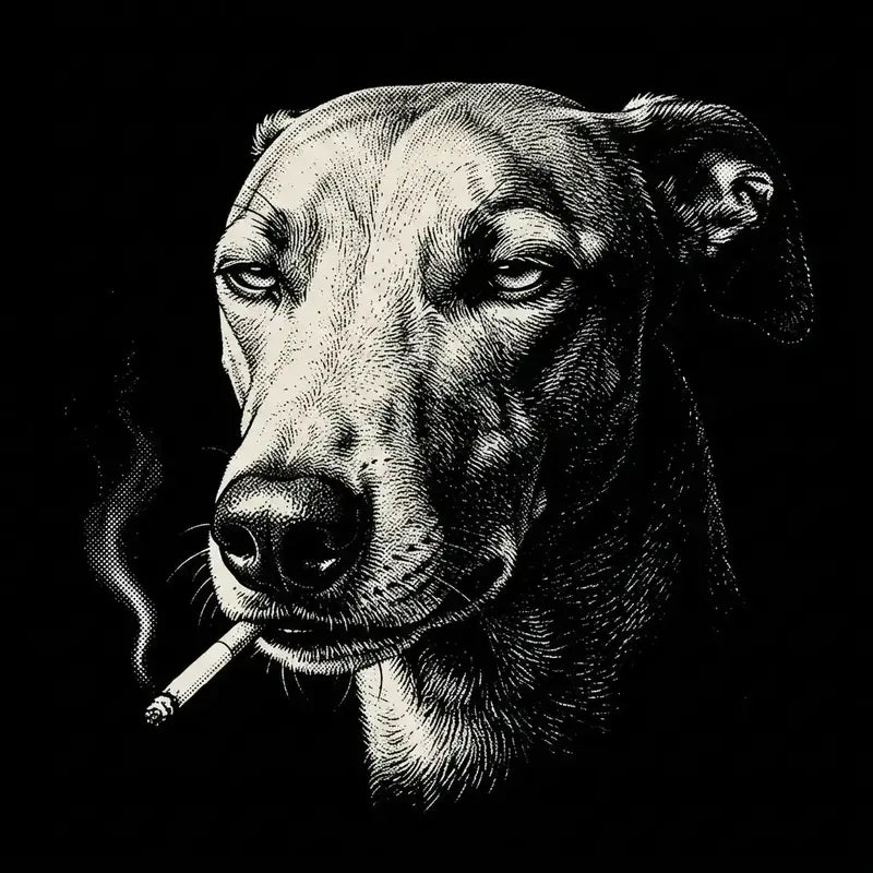 Funny Vintage Smoking Dog T-Shirt Sweatshirt Hoodie
