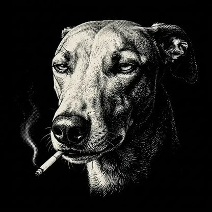 Funny Vintage Smoking Dog T-Shirt Sweatshirt Hoodie
