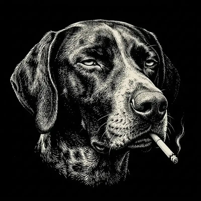 Funny Vintage Smoking Dog T-Shirt Sweatshirt Hoodie