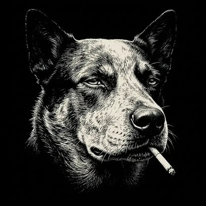Funny Vintage Smoking Dog T-Shirt Sweatshirt Hoodie