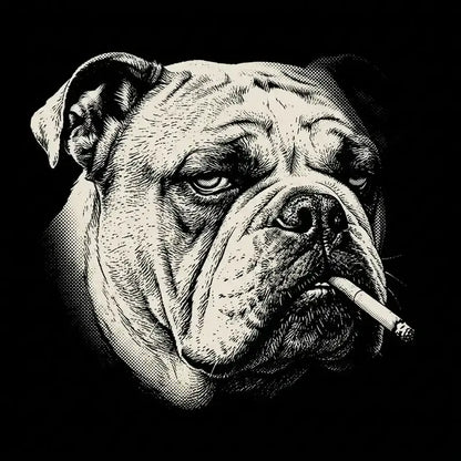 Funny Vintage Smoking Dog T-Shirt Sweatshirt Hoodie
