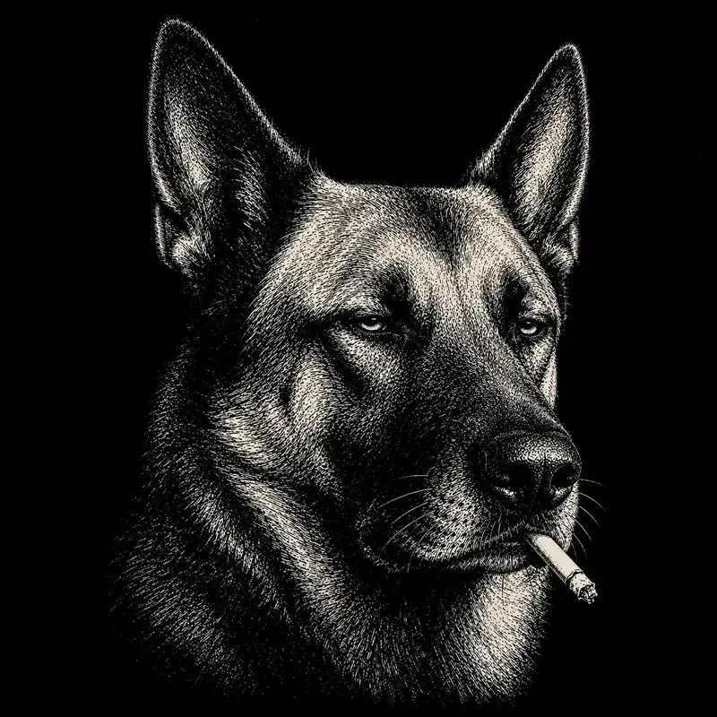 Funny Vintage Smoking Dog T-Shirt Sweatshirt Hoodie