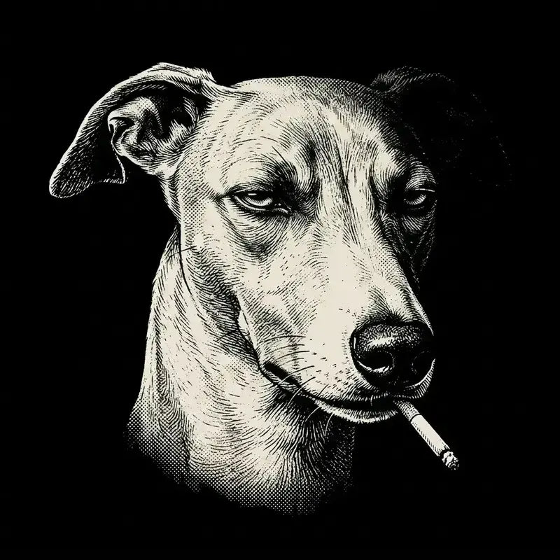 Funny Vintage Smoking Dog T-Shirt Sweatshirt Hoodie