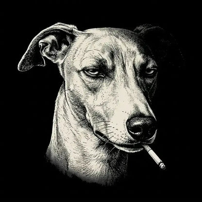 Funny Vintage Smoking Dog T-Shirt Sweatshirt Hoodie