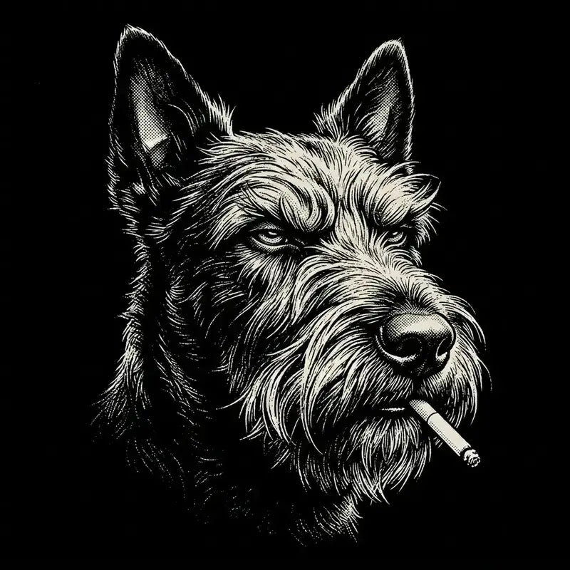 Funny Vintage Smoking Dog T-Shirt Sweatshirt Hoodie