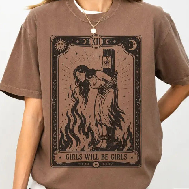 Girls Will Be Girls Witch With Sigarete T-Shirt Sweatshirt Hoodie