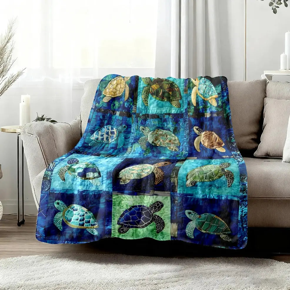 Sea Turtle Flannel Blanket