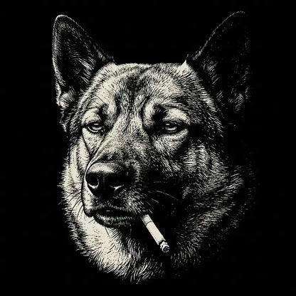 Funny Vintage Smoking Dog T-Shirt Sweatshirt Hoodie